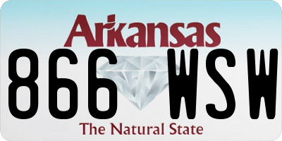 AR license plate 866WSW