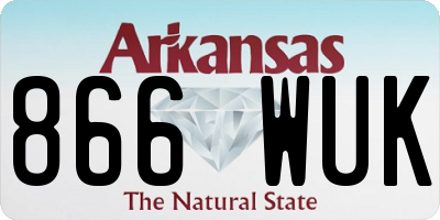 AR license plate 866WUK