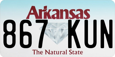 AR license plate 867KUN