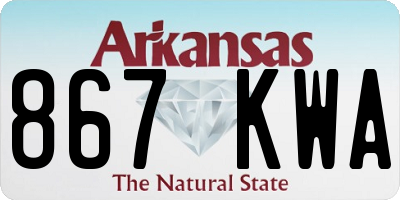 AR license plate 867KWA