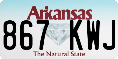 AR license plate 867KWJ