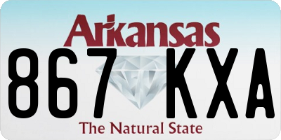 AR license plate 867KXA