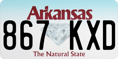 AR license plate 867KXD