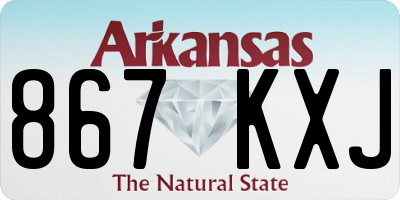 AR license plate 867KXJ
