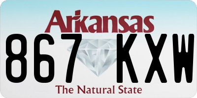 AR license plate 867KXW