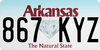 AR license plate 867KYZ