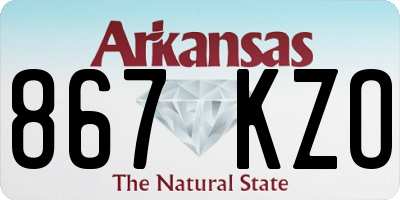 AR license plate 867KZO