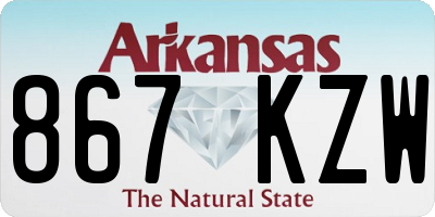 AR license plate 867KZW