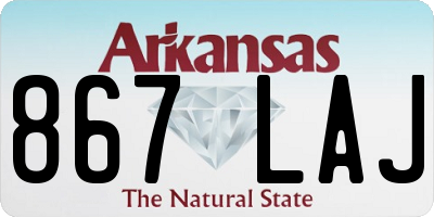 AR license plate 867LAJ