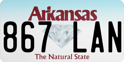 AR license plate 867LAN