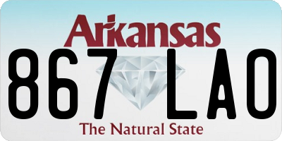 AR license plate 867LAO