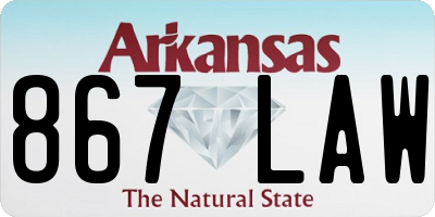 AR license plate 867LAW
