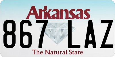 AR license plate 867LAZ