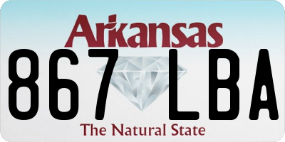 AR license plate 867LBA