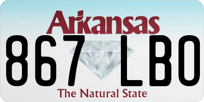 AR license plate 867LBO