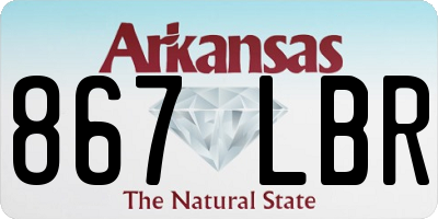 AR license plate 867LBR