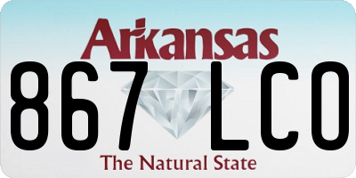 AR license plate 867LCO