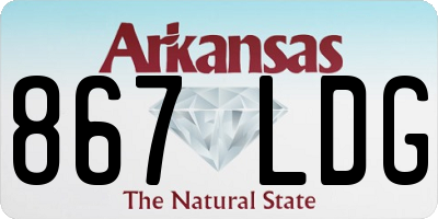 AR license plate 867LDG