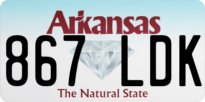AR license plate 867LDK