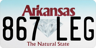 AR license plate 867LEG