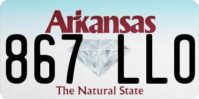 AR license plate 867LLO