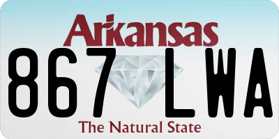 AR license plate 867LWA