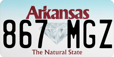 AR license plate 867MGZ