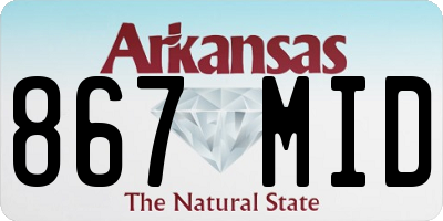 AR license plate 867MID