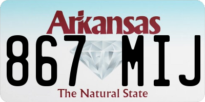 AR license plate 867MIJ
