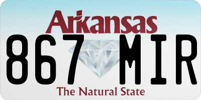 AR license plate 867MIR