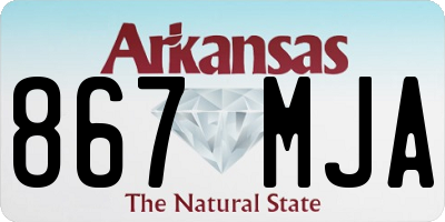 AR license plate 867MJA