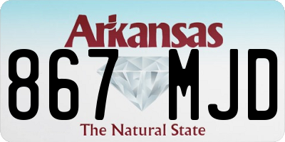 AR license plate 867MJD