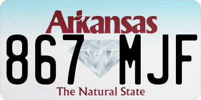 AR license plate 867MJF