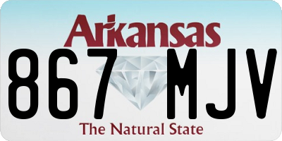 AR license plate 867MJV