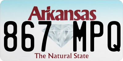 AR license plate 867MPQ