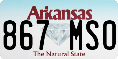 AR license plate 867MSO