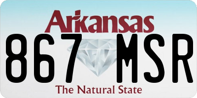 AR license plate 867MSR