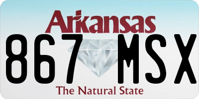 AR license plate 867MSX