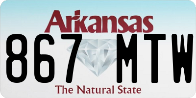 AR license plate 867MTW