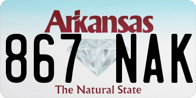 AR license plate 867NAK