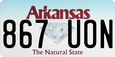 AR license plate 867UON