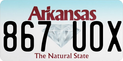 AR license plate 867UOX