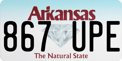 AR license plate 867UPE