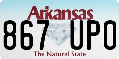 AR license plate 867UPO
