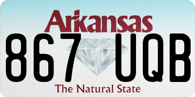 AR license plate 867UQB