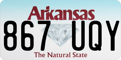 AR license plate 867UQY
