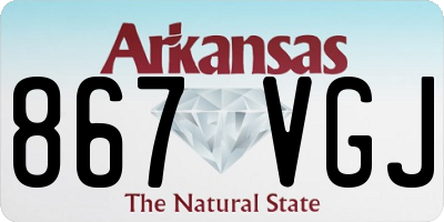 AR license plate 867VGJ