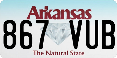 AR license plate 867VUB
