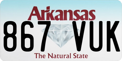 AR license plate 867VUK
