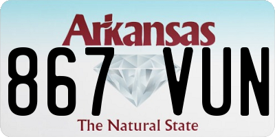 AR license plate 867VUN